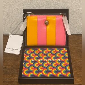 Kurt Geiger Pink and Orange Striped Wallet